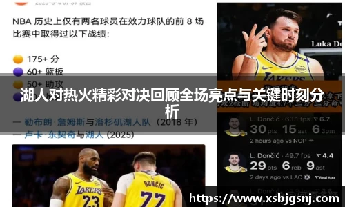 湖人对热火精彩对决回顾全场亮点与关键时刻分析